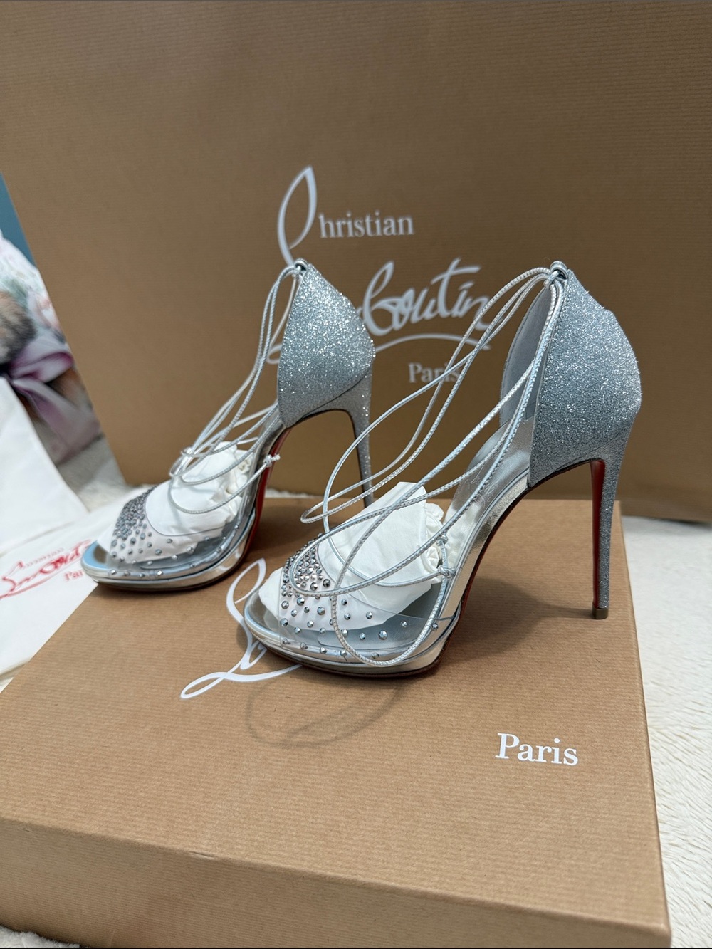 Christian Louboutin Brown Shoe Box and Bag - Picture 6 of 16